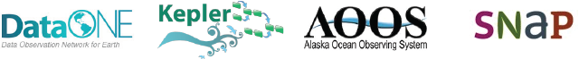DataONE, Kepler, AOOS, and SNAP logos